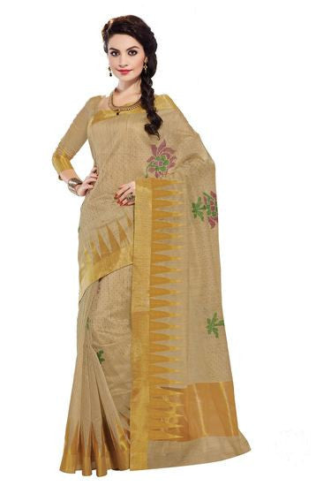 Defining royalty in its true sense Multi color saree crafted on fancy cotton material - RAJSHRIFASHIONS
