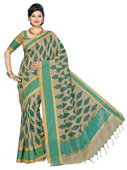 Get the ultimate new look this season Multicolor saree crafted on fancy cotton material - RAJSHRIFASHIONS