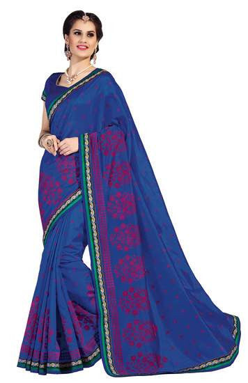 Amazingly  Grand Elegant Half N Half Style Look Red Printed Saree - RAJSHRIFASHIONS