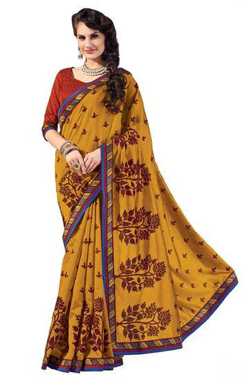 Amazingly  Grand Elegant Half N Half Style Look Green Printed Saree - RAJSHRIFASHIONS