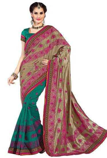 Amazingly  Grand Elegant Half N Half Style Look Yellow Printed Saree - RAJSHRIFASHIONS