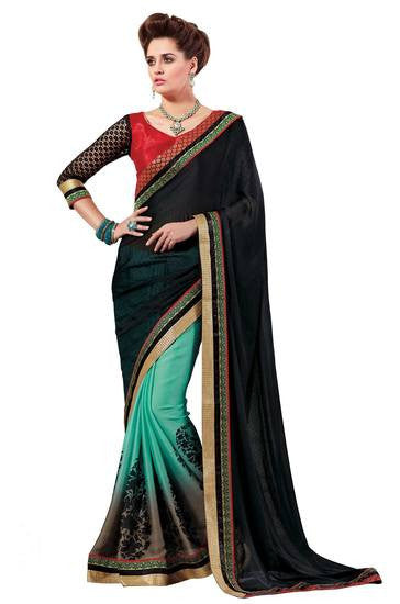 Defining royalty in its true senseRed color saree crafted on chiffon - RAJSHRIFASHIONS