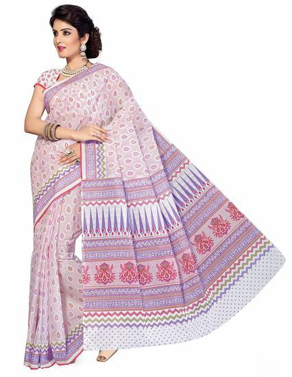 Defining royalty in its true senseBlue color saree crafted on Cotton - RAJSHRIFASHIONS
