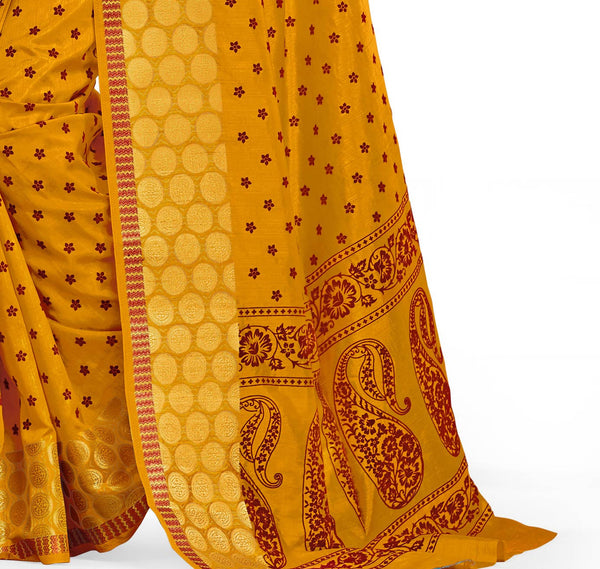 Ethnic Sense  Yellow Dupion Silk Embroidered pashmina_silk Wedding  Lace Embroidery Border Saree - RAJSHRIFASHIONS
