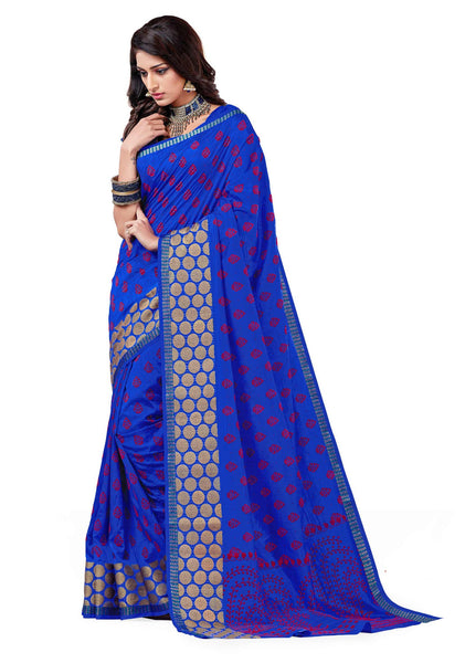 Graceful charming Blue Dupion Silk Embroidered pashmina_silk Wedding  Lace Embroidery Border Saree - RAJSHRIFASHIONS