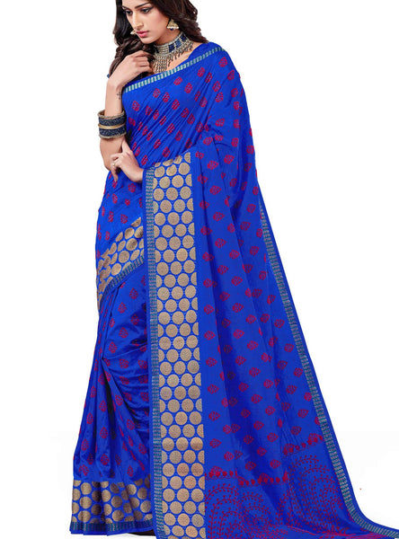 Graceful charming Blue Dupion Silk Embroidered pashmina_silk Wedding  Lace Embroidery Border Saree