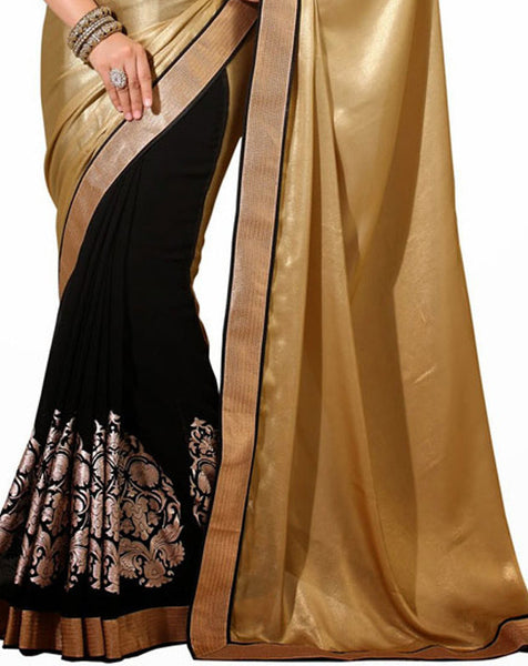 Latest New Look Graceful  Satin Beige Applique Work resham_embroidery Party Ethnic sarees