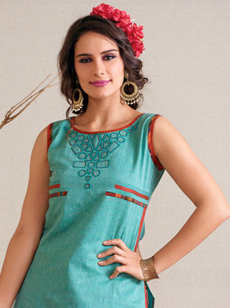 Mint Blue Readymade Salwar Suit