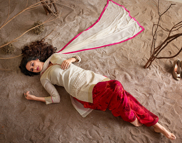 Bisque Cream Readymade Salwar Suit