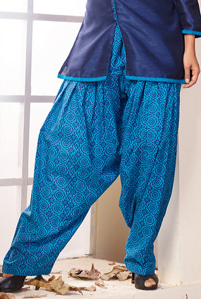 Navy Blue Readymade Salwar Suit