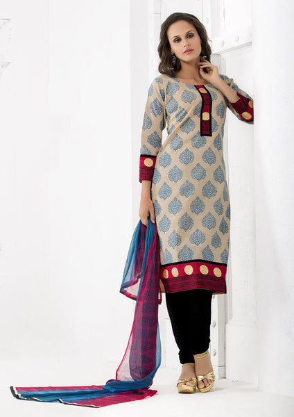 Printed Cotton Silk Salwar Kameez