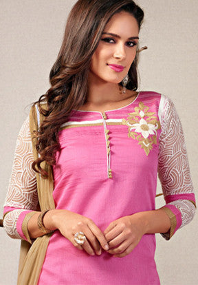 Pink Readymade Salwar Suit