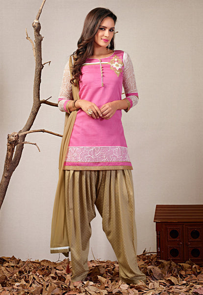 Pink Readymade Salwar Suit