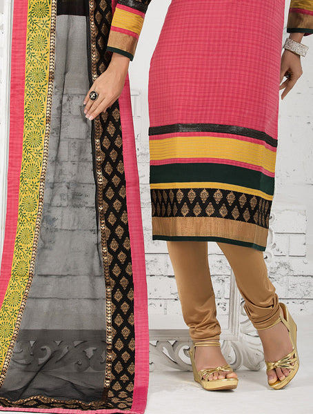 Cream Color Chanderi Cotton Silk Salwar Kameez