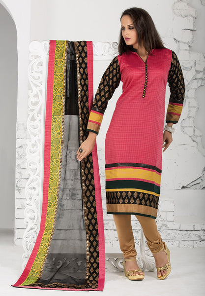Cream Color Chanderi Cotton Silk Salwar Kameez