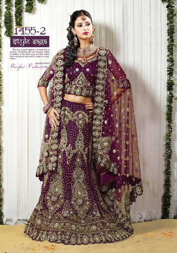 Antique nakshi with jerkan jall and velvat border Lehanga - RAJSHRIFASHIONS