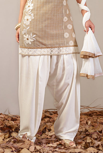 Beige Readymade Salwar Suit