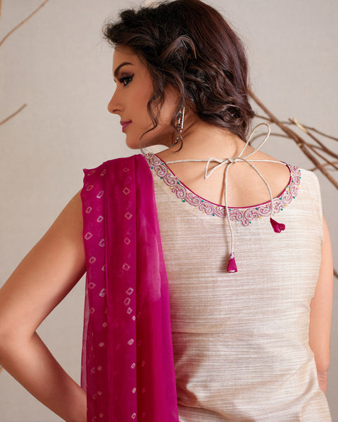 Beige Readymade Salwar Suit