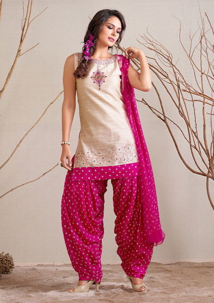 Beige Readymade Salwar Suit