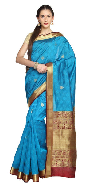 latest-new-look-graceful-paithani-silk-blue-applique-work-resham_embroidery-wedding-ethnic-sarees Rajshri Fashions