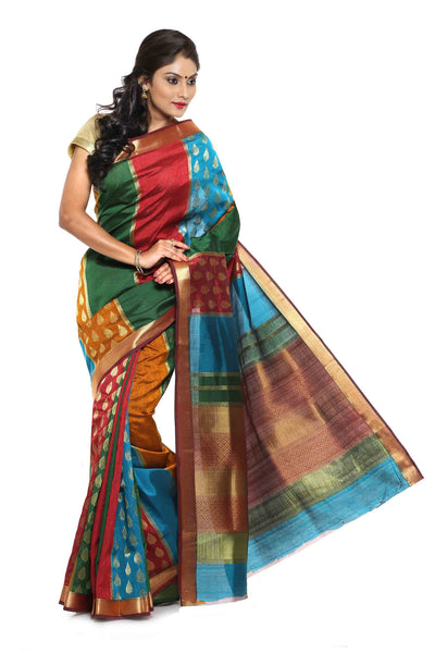 contrast-colour-paithani-silk-multicolor-applique-work-resham_embroidery-wedding-ethnic-sarees Rajshri Fashions