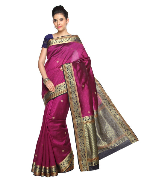 zari-tussar-traditional-manipuri-wedding-pink-plain-silk-cotton-saree Rajshri Fashions