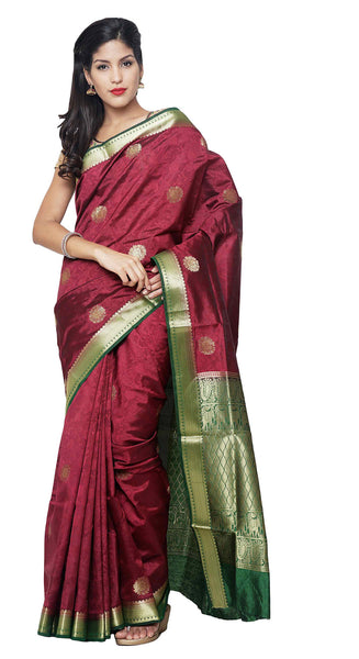 personality-glow-in-your-festival-paithani-silk-marroon-applique-work-resham_embroidery-wedding-ethnic-sarees Rajshri Fashions