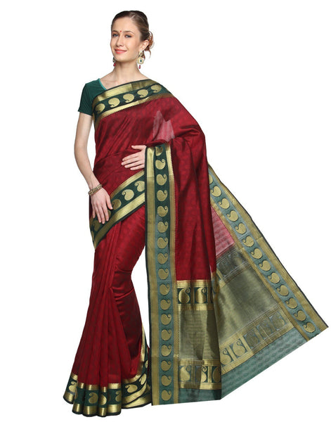 trendy-casual-paithani-silk-marroon-applique-work-resham_embroidery-wedding-ethnic-sarees Rajshri Fashions