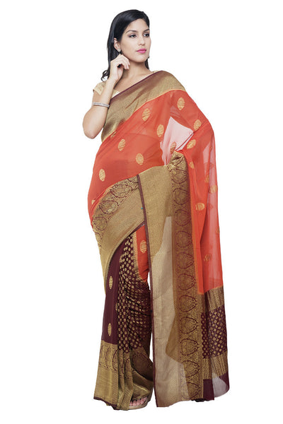 tantalising-collection-of-ethnic-wear-chiffon-orange-applique-work-resham_embroidery-festive-ethnic-sarees Rajshri Fashions
