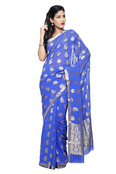 designer-wear-chiffon-dark-blue-applique-work-resham_embroidery-festive-ethnic-sarees Rajshri Fashions