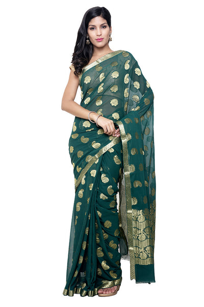 designed-variations-colour-chiffon-green-applique-work-resham_embroidery-festive-ethnic-sarees Rajshri Fashions