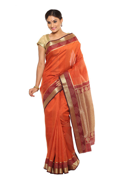 get-ready-to-flaunt-paithani-silk-orange-applique-work-resham_embroidery-wedding-ethnic-sarees Rajshri Fashions