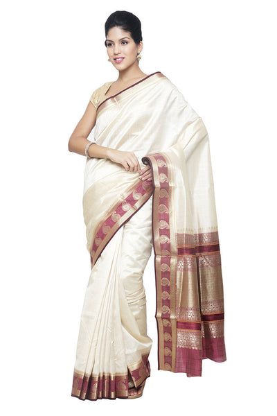 enjoy-wedding-glitz-paithani-silk-white-applique-work-resham_embroidery-wedding-ethnic-sarees Rajshri Fashions