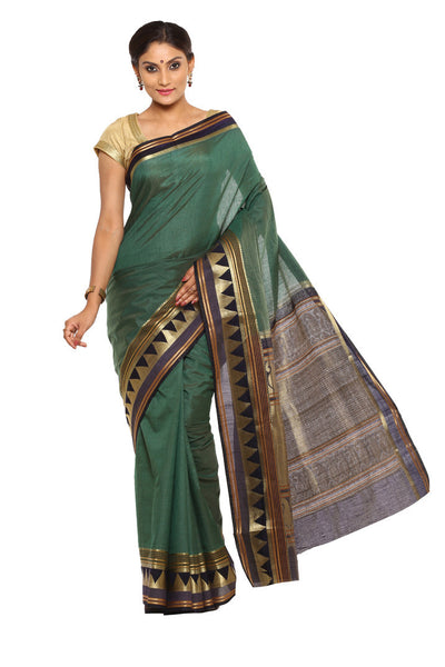 designer-wear-paithani-silk-green-applique-work-resham_embroidery-wedding-ethnic-sarees Rajshri Fashions