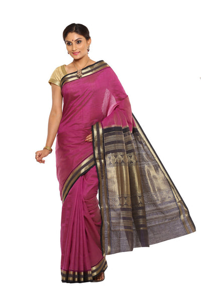 designer-wear-paithani-silk-pink-applique-work-resham_embroidery-wedding-ethnic-sarees Rajshri Fashions
