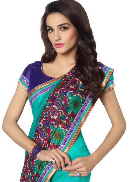 Saptrangi Digital Printed Organic Linen Latest Trend Beige Saree