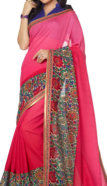 Saptrangi Digital Printed Organic Linen Latest Trend Blue Saree