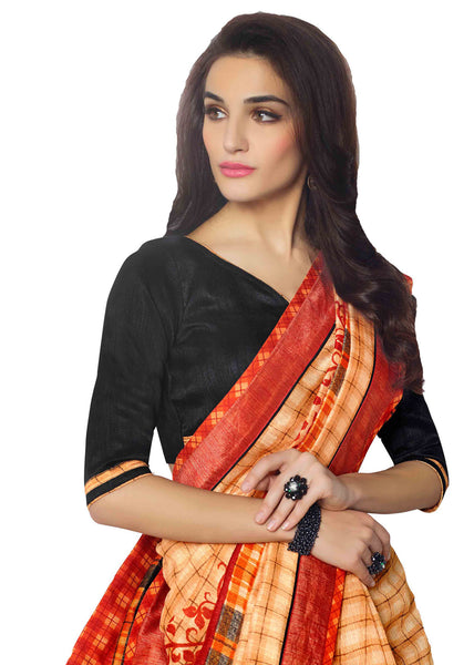 Saptrangi Digital Printed Organic Linen Latest Trend Pink Saree