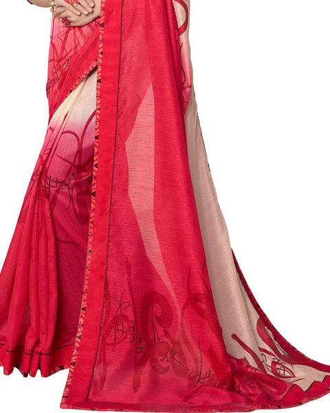 Saptrangi Digital Printed Organic Linen Latest Trend Beige and Green Saree