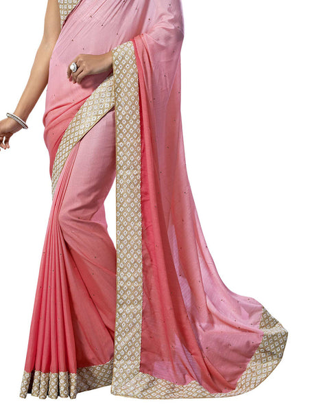 Saptrangi Digital Printed Orange and White Georgette Ethnic Wear Party Saree