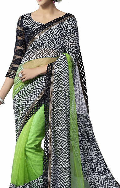 Saptrangi Digital Printed Pink  Georgette Ethnic Wear Party Saree