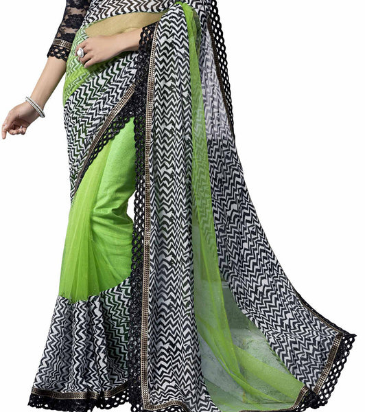 Saptrangi Digital Printed Pink  Georgette Ethnic Wear Party Saree