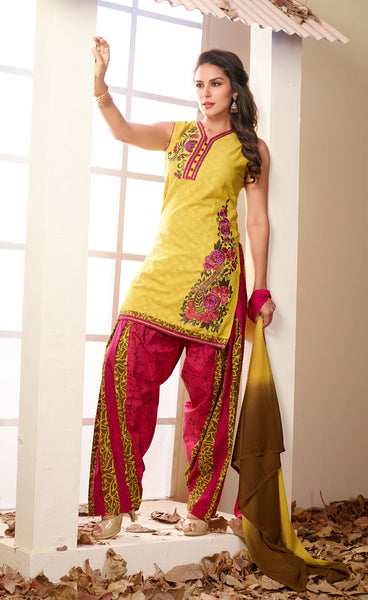 Yellow Readymade Salwar Suit
